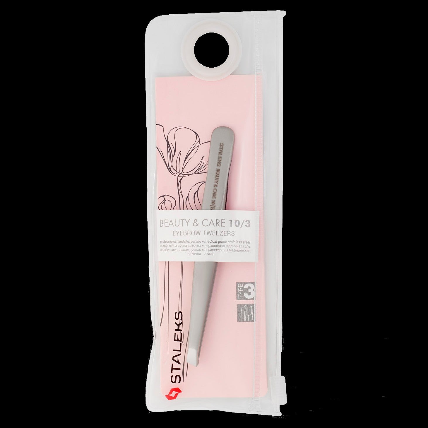 STALEKS BEAUTY & CARE 10 TYPE 3 EYEBROW TWEEZERS WIDE SLANT TBC-10/3 - STALEKS™ by kvadrat store
