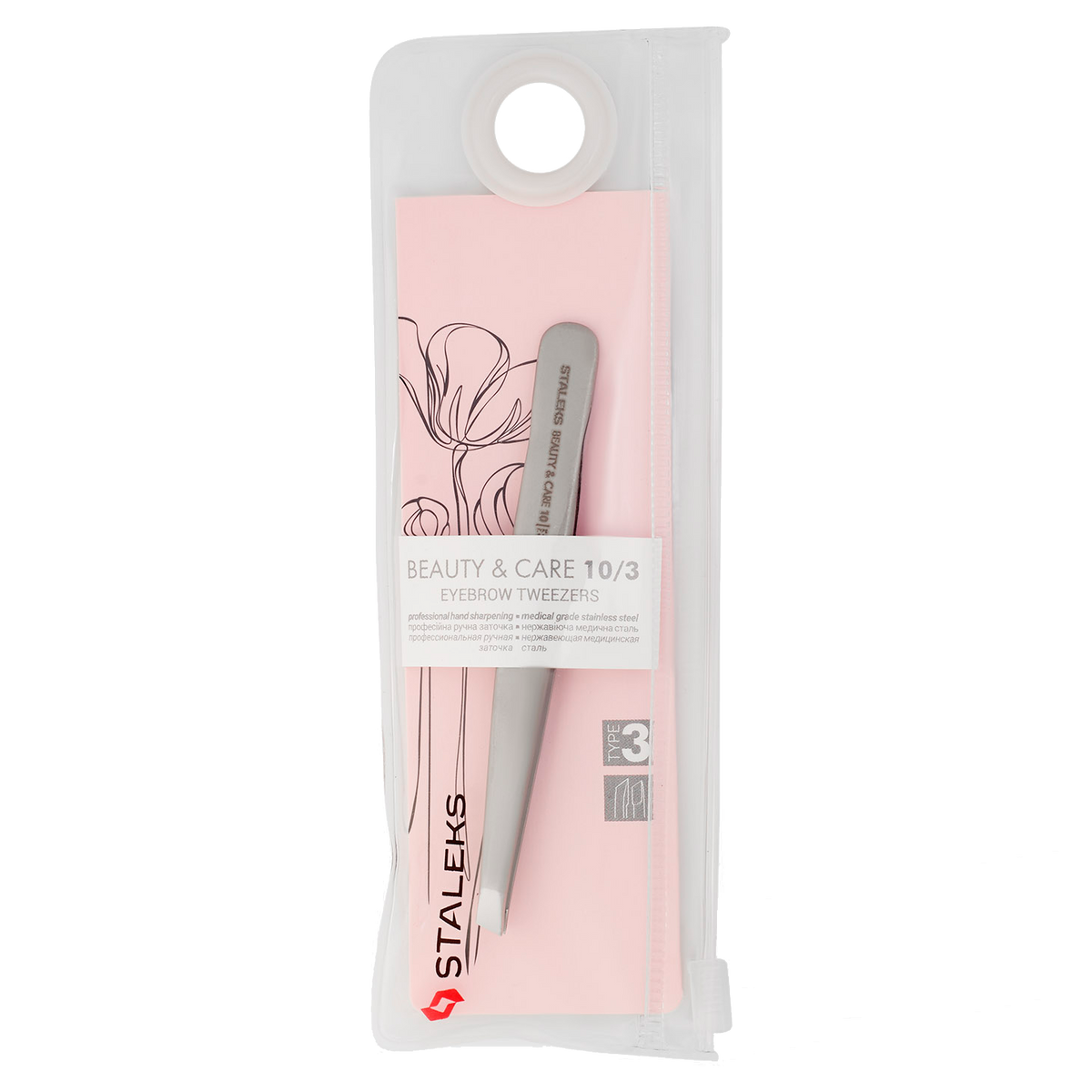 STALEKS BEAUTY & CARE 10 TYPE 3 EYEBROW TWEEZERS WIDE SLANT TBC-10/3 - STALEKS™