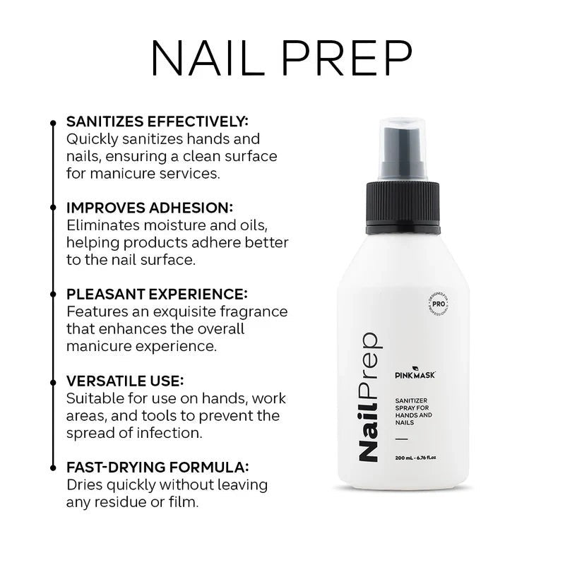 Pink Mask - Nail Prep Hand Sanitizer, 200ml by kvadrat store