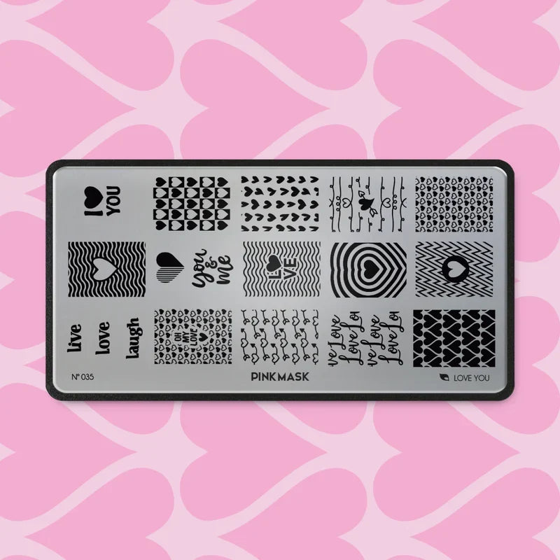 Pink Mask - Stamping Plate Love You #35