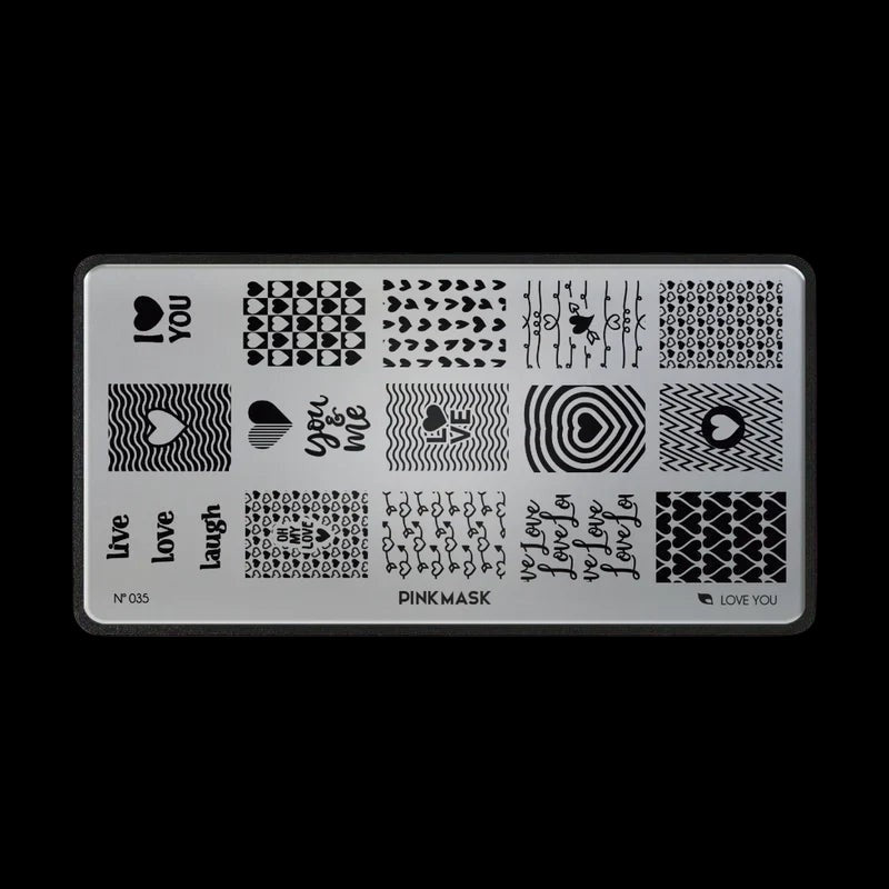 Pink Mask - Stamping Plate Love You #35 by kvadrat store