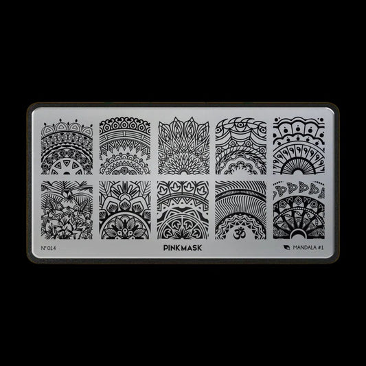 Pink Mask - Stamping Plate Mandala #14 by kvadrat store