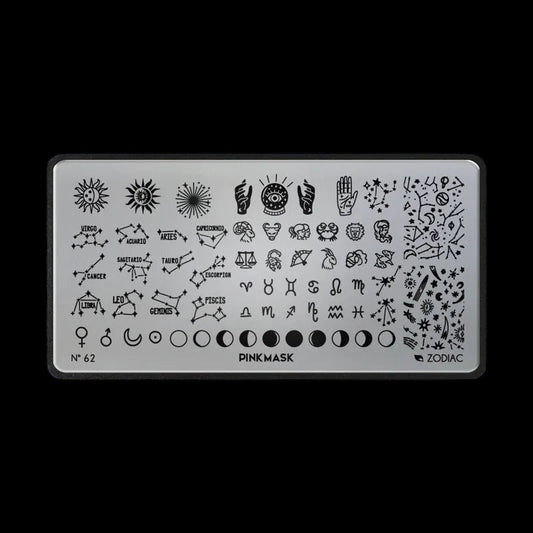 Pink Mask - Stamping Plate Zodiac #62 by kvadrat store