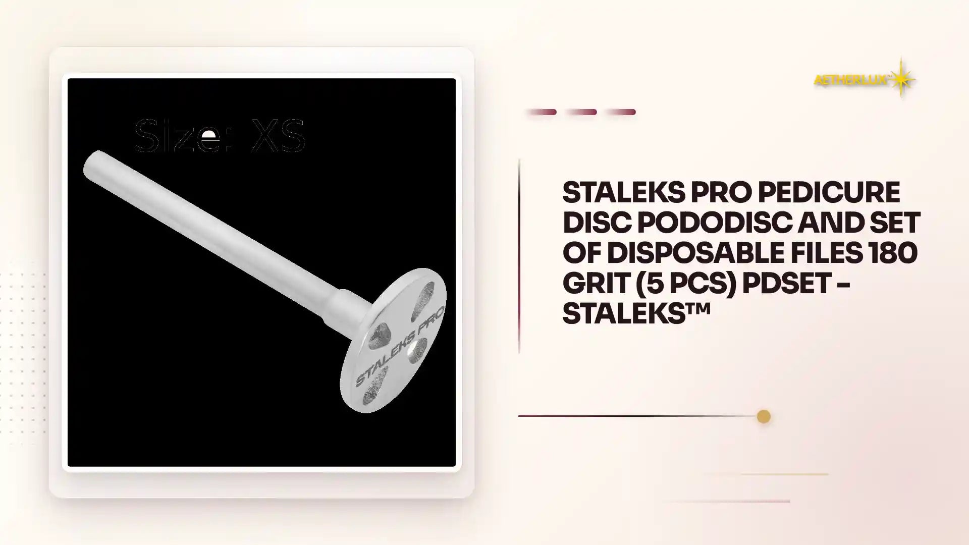 STALEKS PRO PEDICURE DISC PODODISC AND SET OF DISPOSABLE FILES 180 GRIT (5 PCS) PDSET -STALEKS&trade; by@Outfy