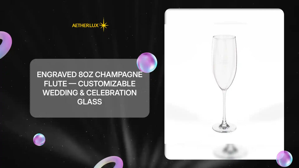 Engraved 8oz Champagne Flute &mdash; Customizable Wedding &amp; Celebration Glass by@Outfy