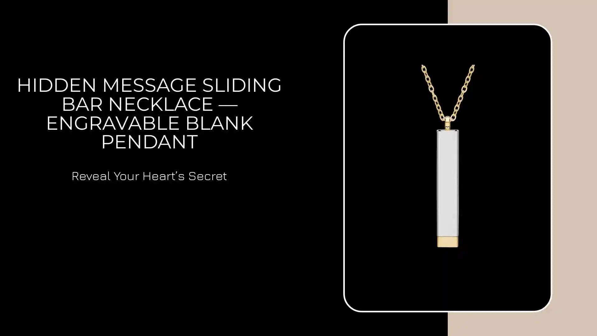 Hidden Message Sliding Bar Necklace &mdash; Engravable Blank Pendant by@Outfy