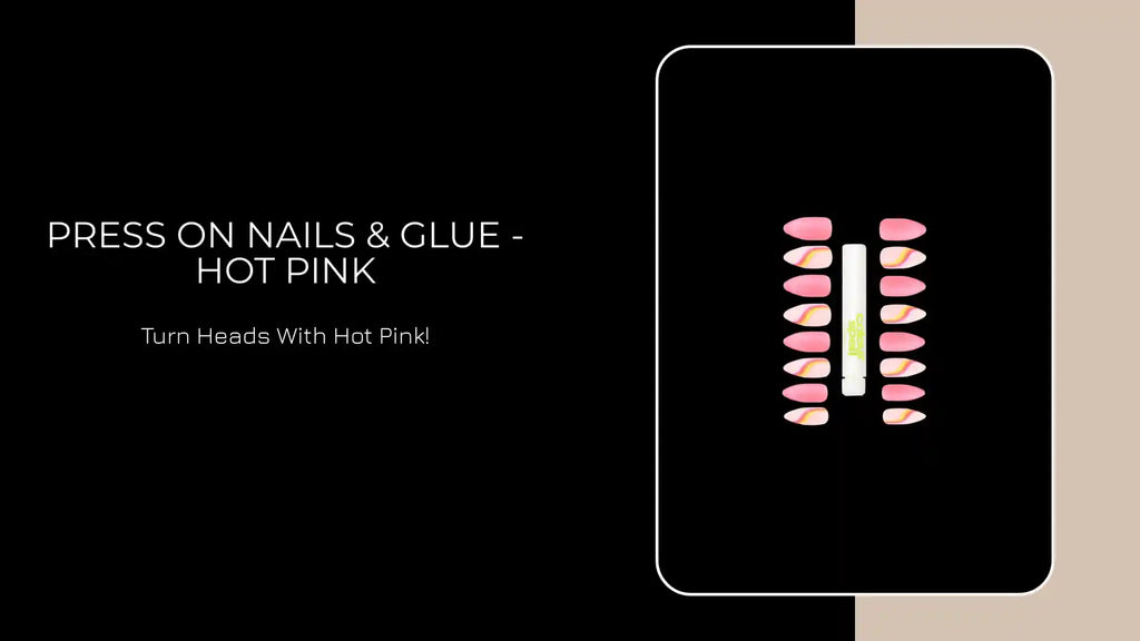 Press On Nails &amp; Glue - Hot Pink by@Outfy