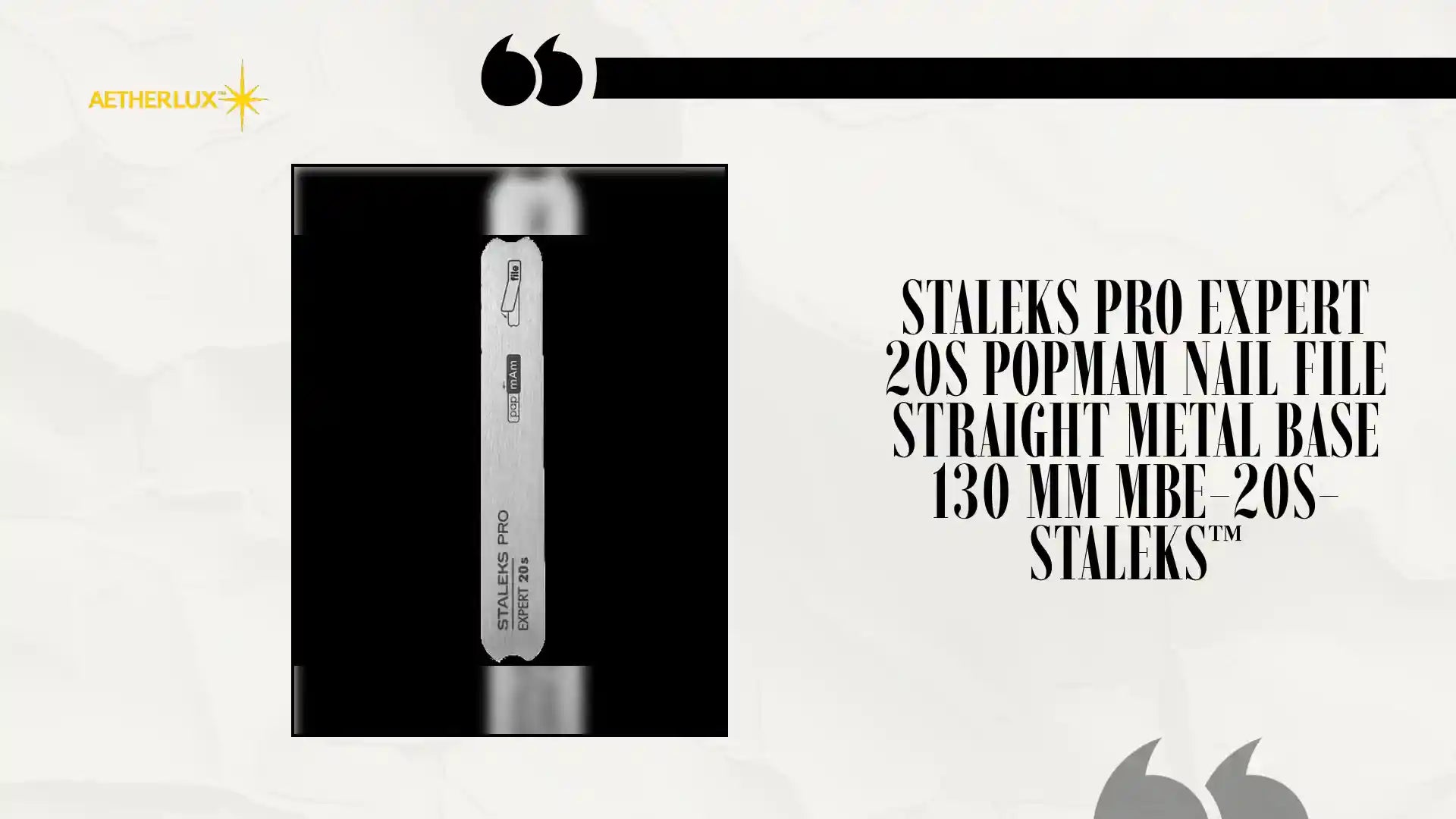 STALEKS PRO EXPERT 20S POPMAM NAIL FILE STRAIGHT METAL BASE 130 MM MBE-20S- STALEKS&trade; by@Outfy