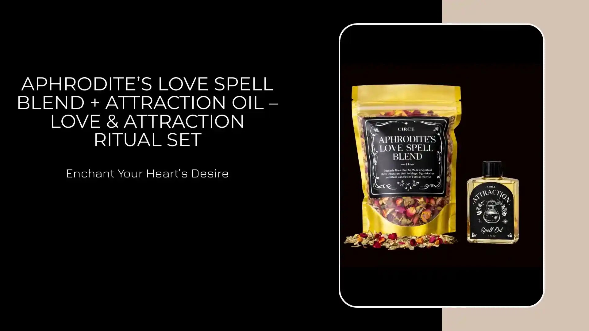 Aphrodite&rsquo;s Love Spell Blend + Attraction Oil &ndash; Love &amp; Attraction Ritual Set by@Outfy