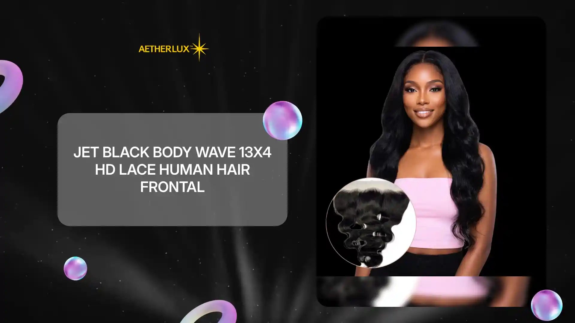 Jet Black Body Wave 13x4 HD Lace Human Hair Frontal by@Outfy