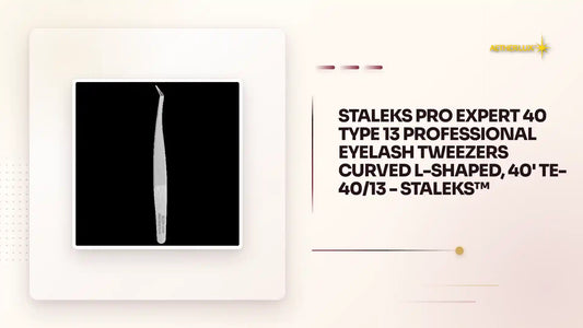 STALEKS PRO EXPERT 40 TYPE 13 PROFESSIONAL EYELASH TWEEZERS CURVED L-SHAPED, 40' TE-40/13 - STALEKS&trade; by@Outfy