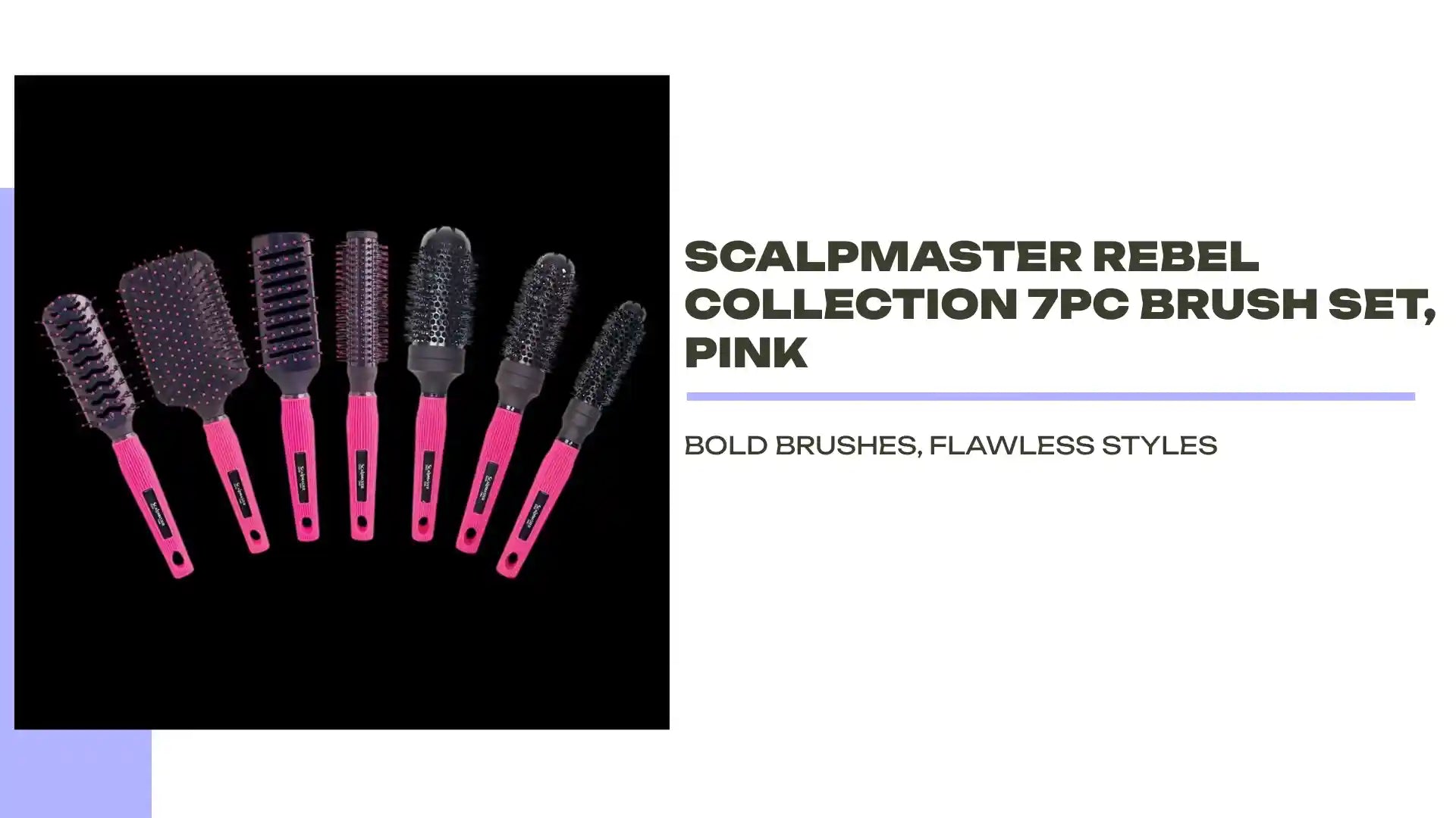 Scalpmaster Rebel Collection 7pc Brush Set, Pink by@Outfy