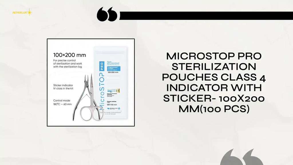 MicroStop PRO Sterilization Pouches Class 4 Indicator with Sticker- 100x200 mm(100 Pcs) by@Outfy
