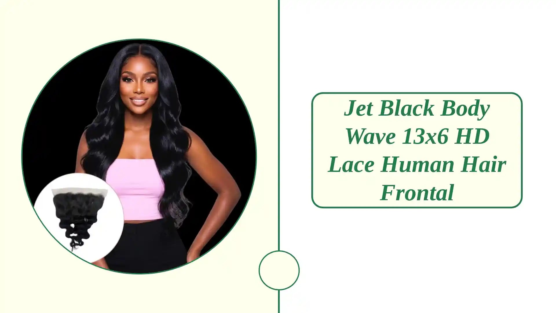 Jet Black Body Wave 13x6 HD Lace Human Hair Frontal by@Outfy