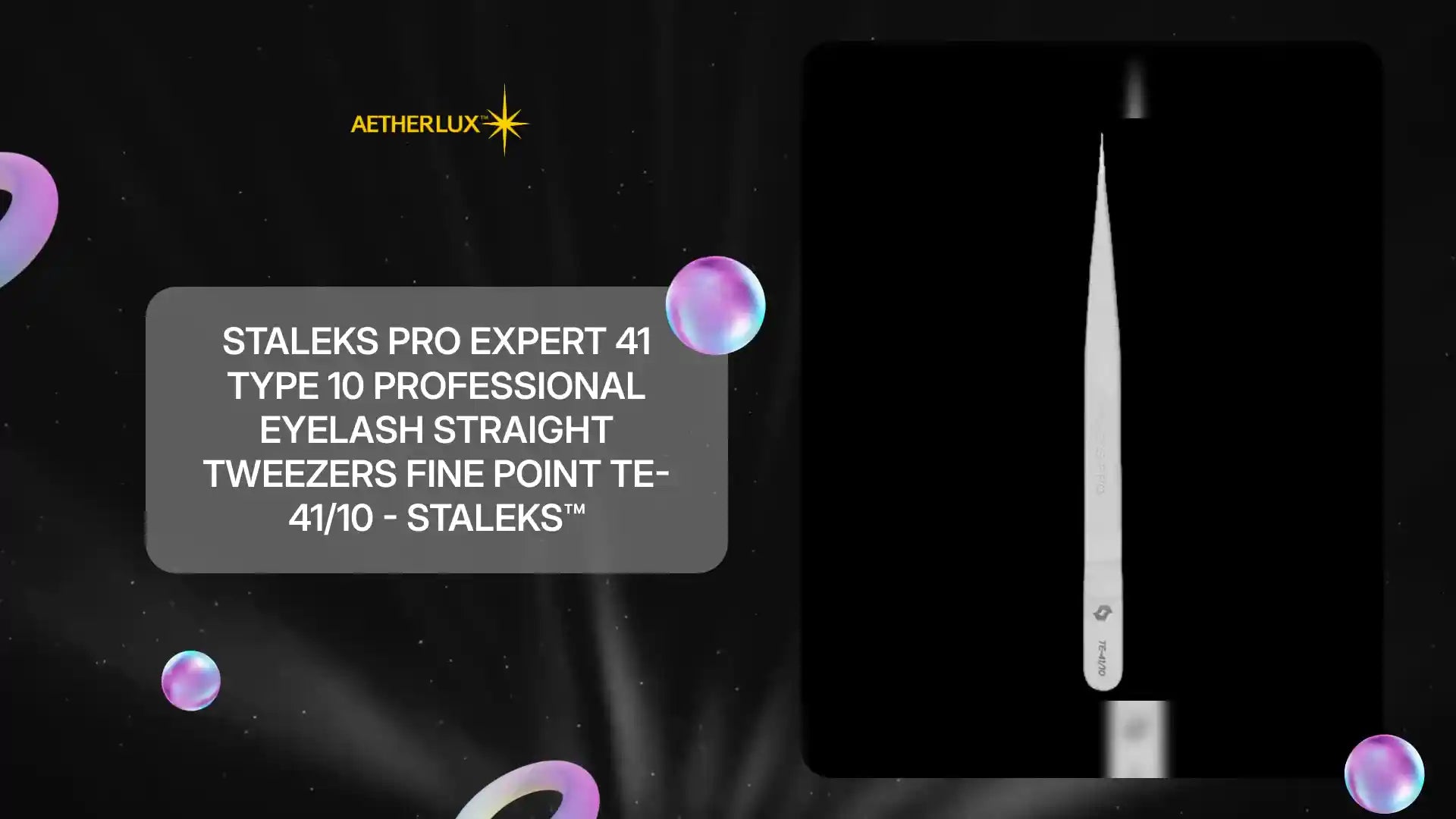 STALEKS PRO EXPERT 41 TYPE 10 PROFESSIONAL EYELASH STRAIGHT TWEEZERS FINE POINT TE-41/10 - STALEKS&trade; by@Outfy