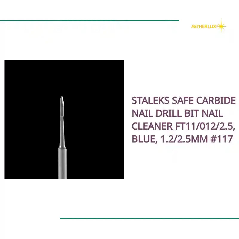 STALEKS Safe Carbide Nail Drill Bit Nail Cleaner FT11/012/2.5, Blue, 1.2/2.5mm #117 by@Outfy