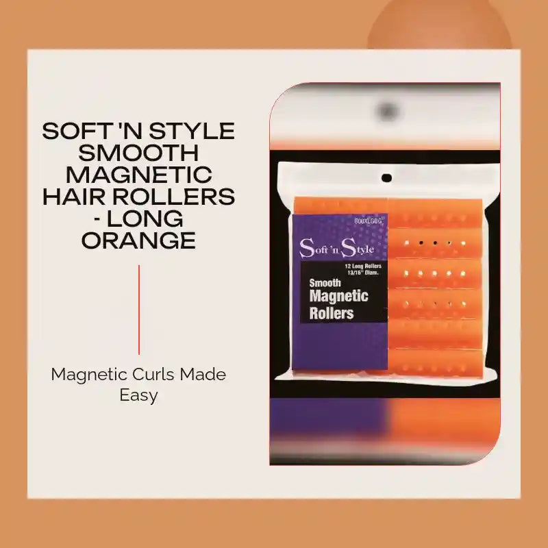Soft 'N Style Smooth Magnetic Hair Rollers - Long Orange by@Outfy