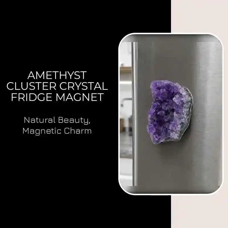 Amethyst Cluster Crystal Fridge Magnet by@Outfy