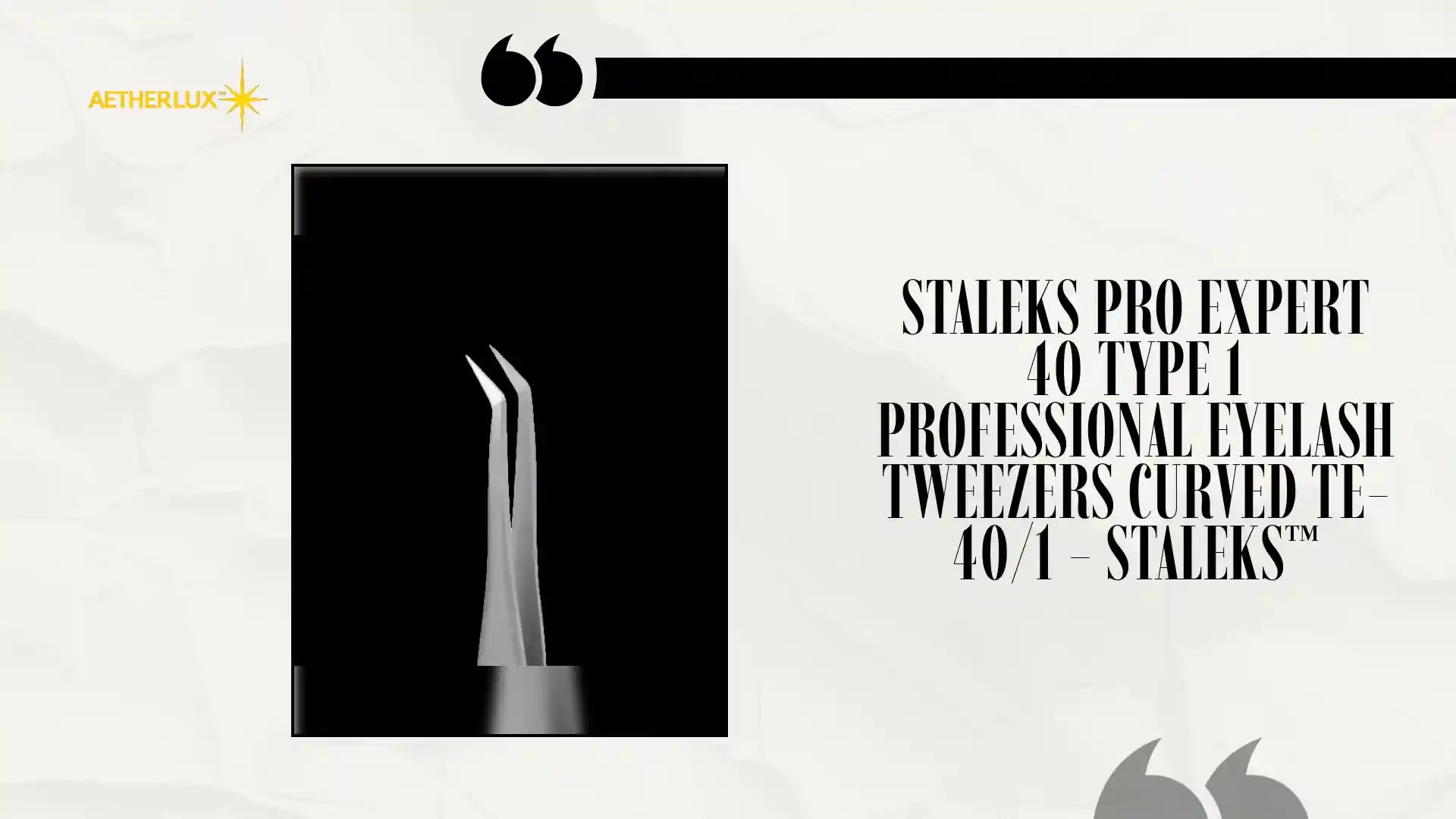 STALEKS PRO EXPERT 40 TYPE 1 PROFESSIONAL EYELASH TWEEZERS CURVED TE-40/1 - STALEKS&trade; by@Outfy