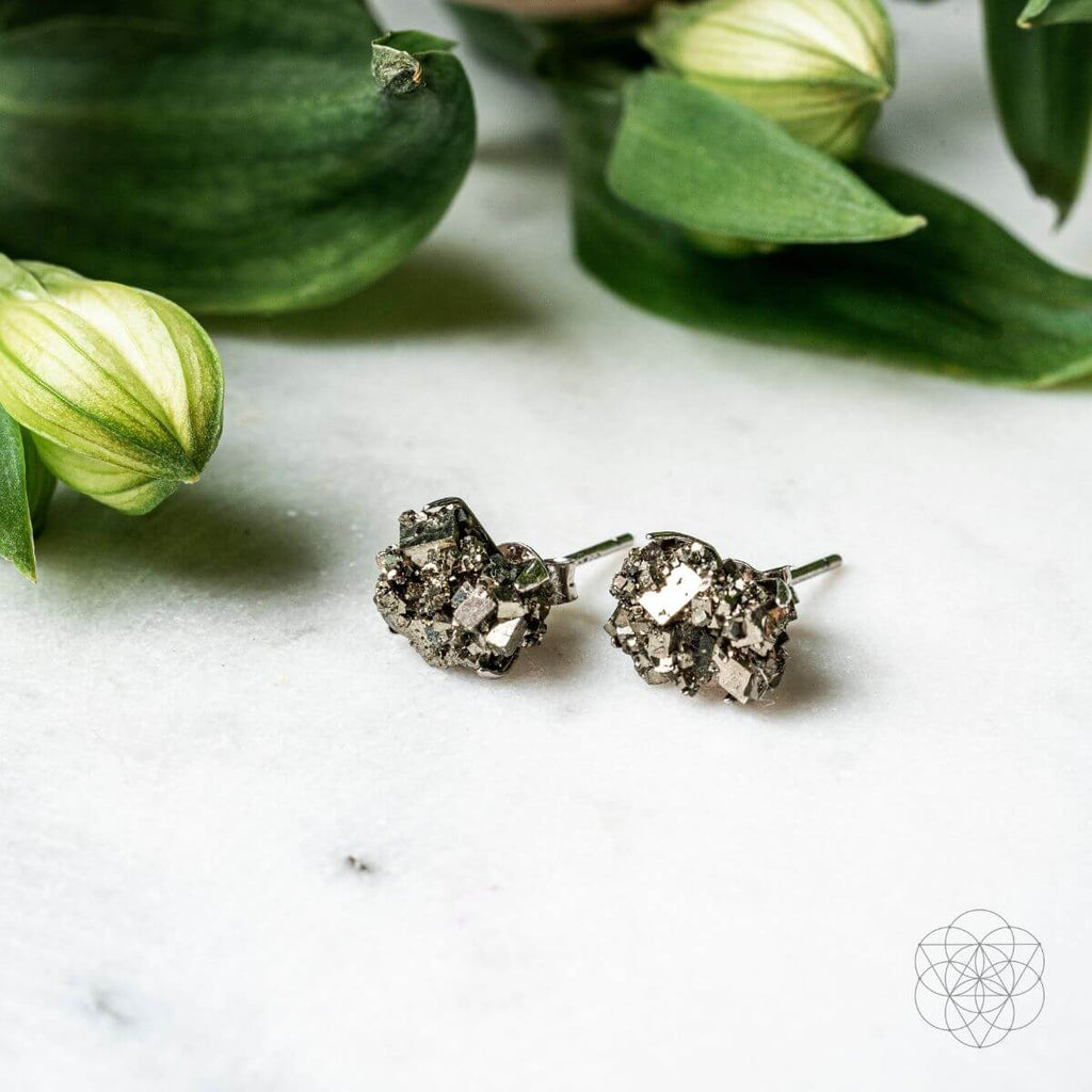 Pyrite Earrings of Wealth by Conscious Items