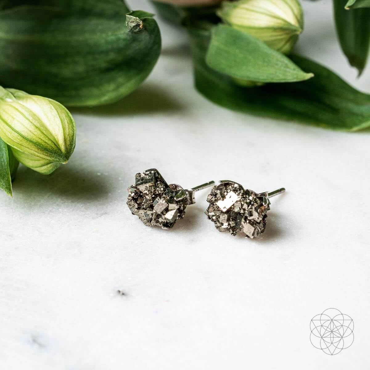 Pyrite Earrings of Wealth by Conscious Items