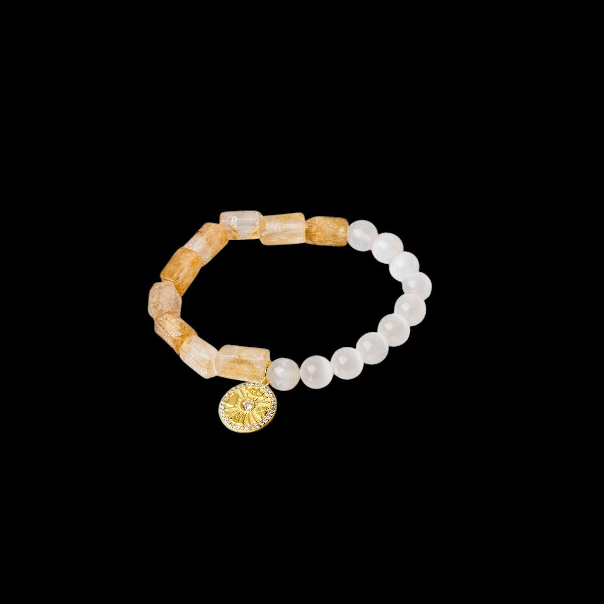 Quartet of Luck - Citrine & Selenite Bracelet of Serendipity by Conscious Items