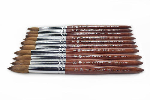 100% Kolinsky Acrylic Nail Brush - Red Wood by Joya Mia by VYSN