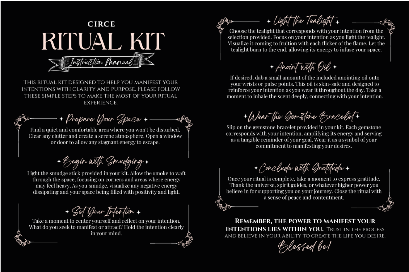 Spell Kits – Ritual Intention Kits for Manifestation (4 Options Available) by Circe Boutique