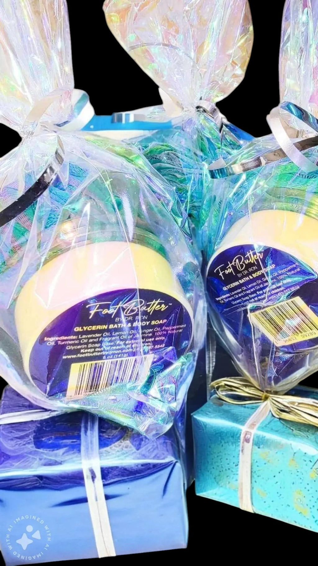 Lavender Bath Bundle – Moisturizing Glycerin Soaps & Shower Loofah Set by Foot Butter by Dr Ron