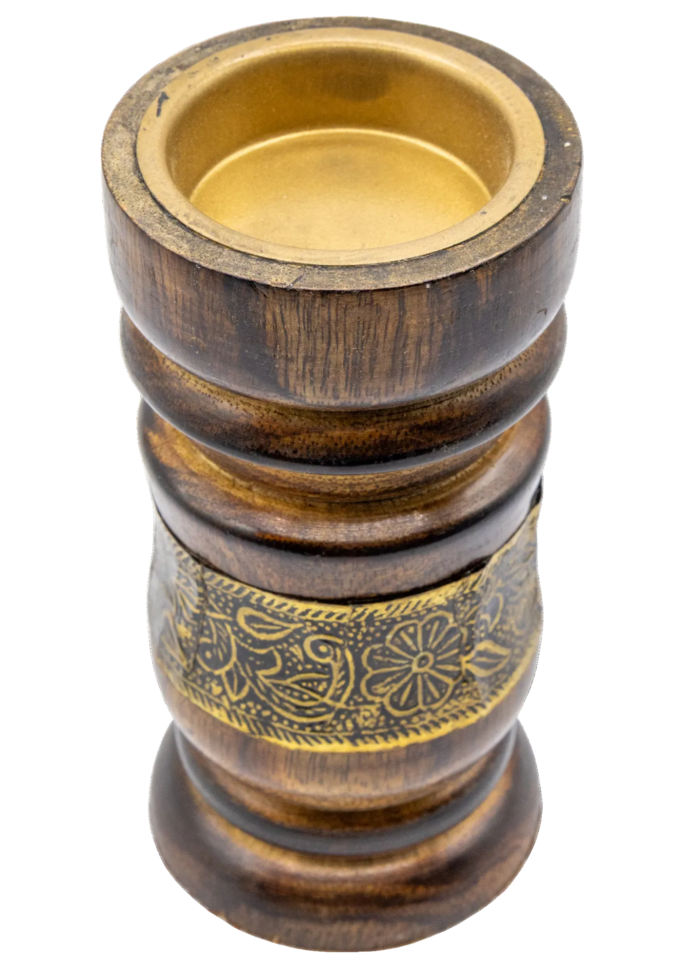 Round Wooden Charcoal Resin Incense Burner