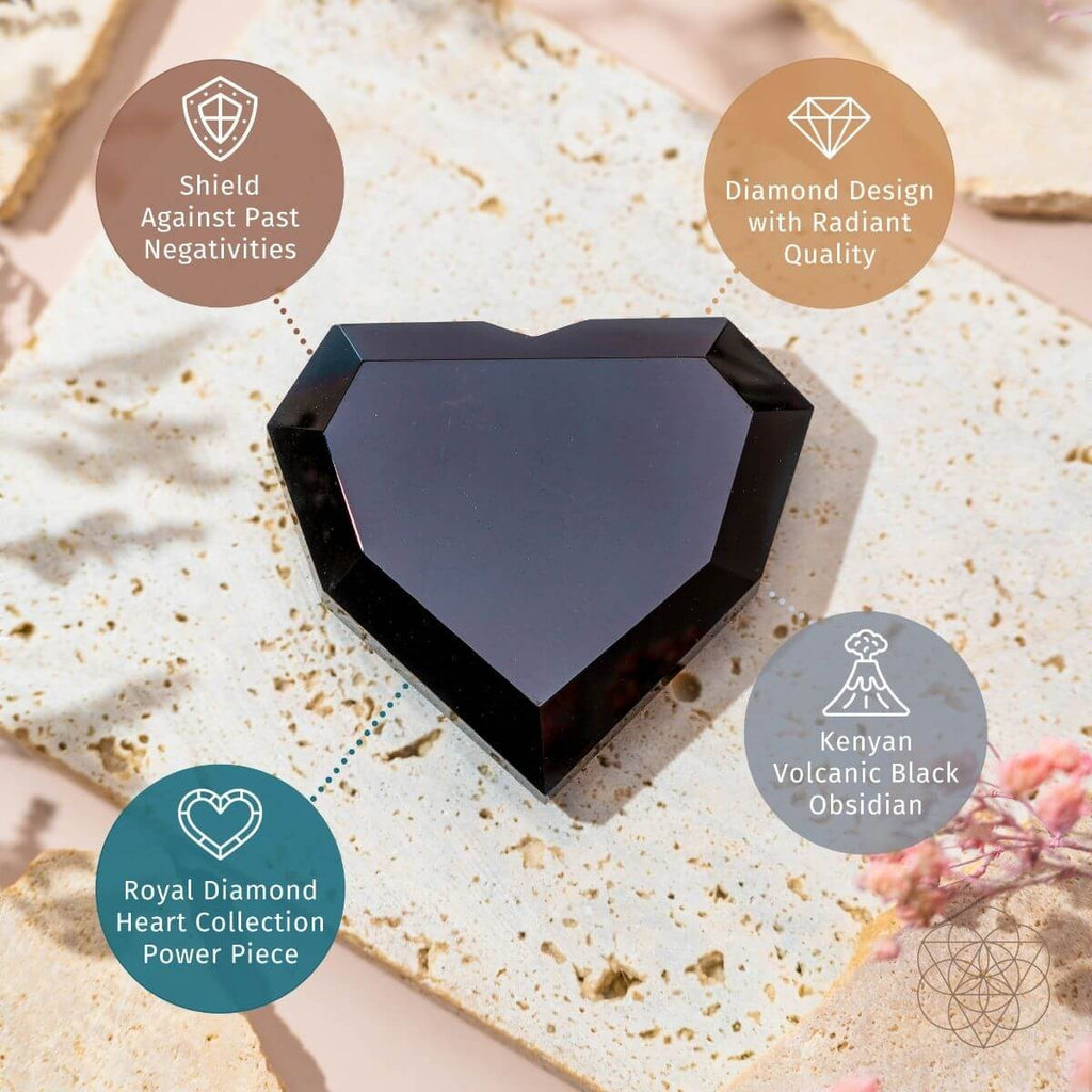 Royal Diamond Heart - Black Obsidian Negativity Repellent by Conscious Items