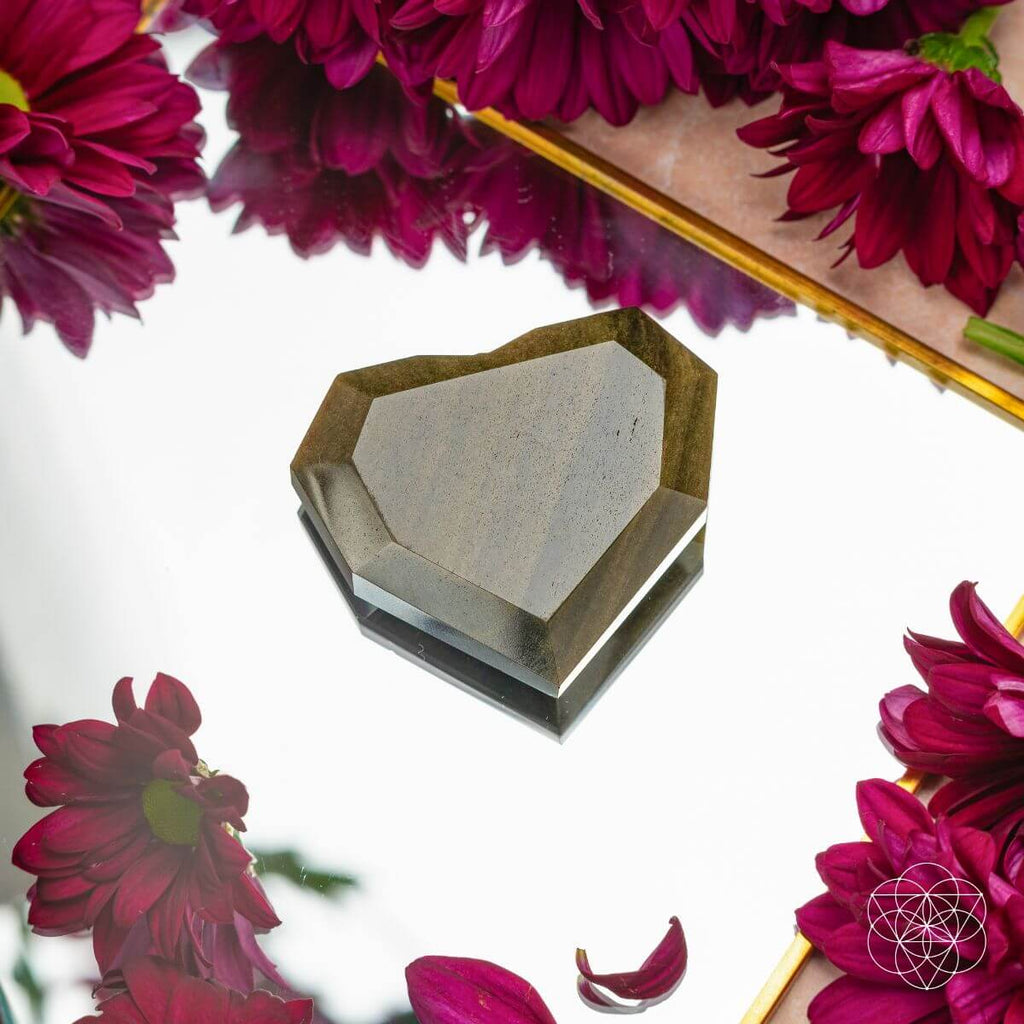 Royal Diamond Heart - Mexican Gold Obsidian for Protection by Conscious Items