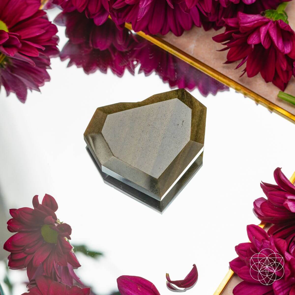 Royal Diamond Heart - Mexican Gold Obsidian for Protection by Conscious Items