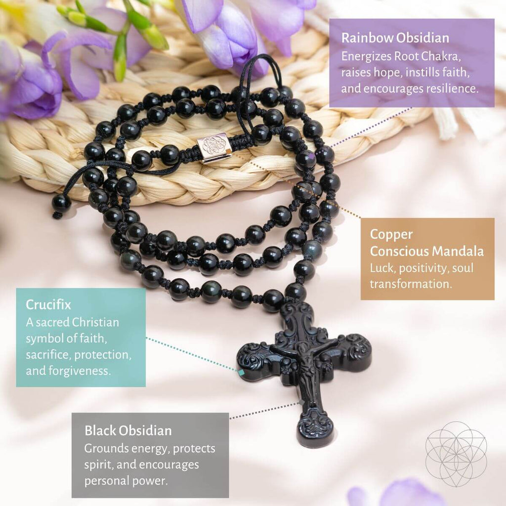 Sacred Armor: Black Obsidian Cross of Faith & Protection by Conscious Items