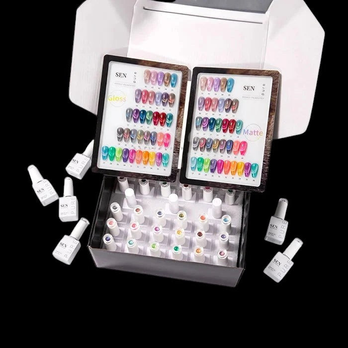 SEN PURE Cat Eye 36 Gel Collection (Free Top-Base-Matte-Magnets) by iNAIL SUPPLY