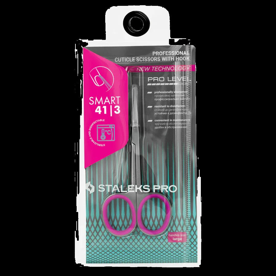 STALEKS PRO SMART 41 TYPE 3 PROFESSIONAL CUTICLE SCISSORS WITH HOOK SS-41/3- STALEKS™ by kvadrat store