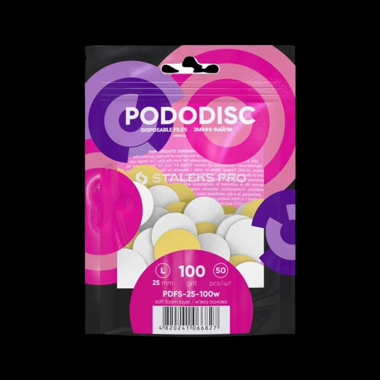 STALEKS Pro L Pododisc Disposable Files Soft Base for Pedicure Disc, 25mm (50 pcs) Pdfs-25 by kvadrat store