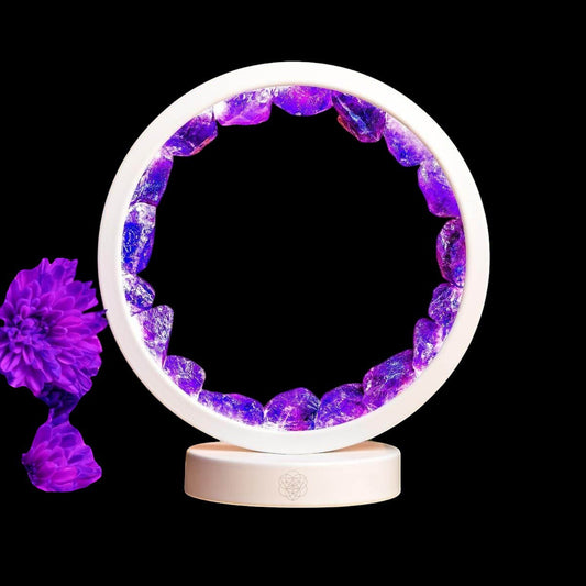 Stress Less, Sleep More – Amethyst Healing Lamp - AetherLux.Shop