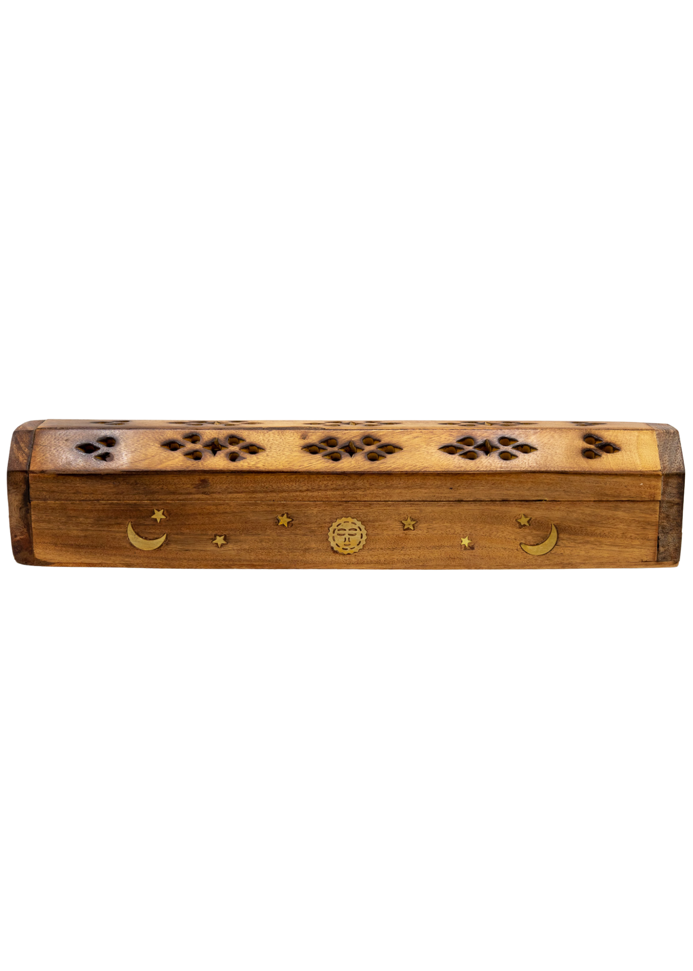 Brass Inlay Sun & Moon Coffin Incense Burner