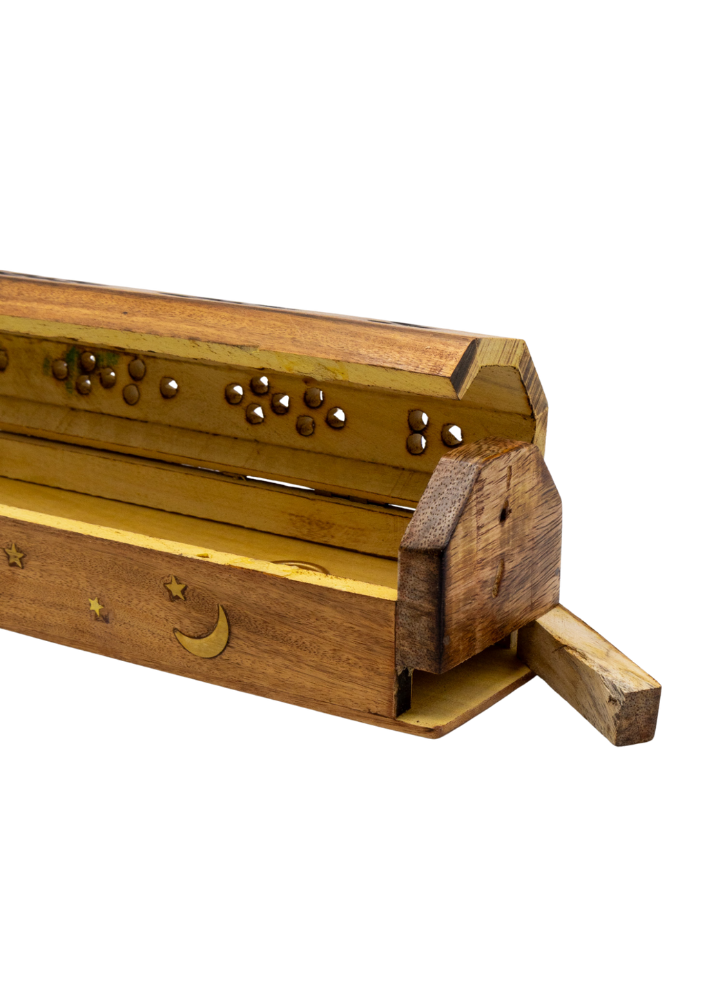 Brass Inlay Sun & Moon Coffin Incense Burner