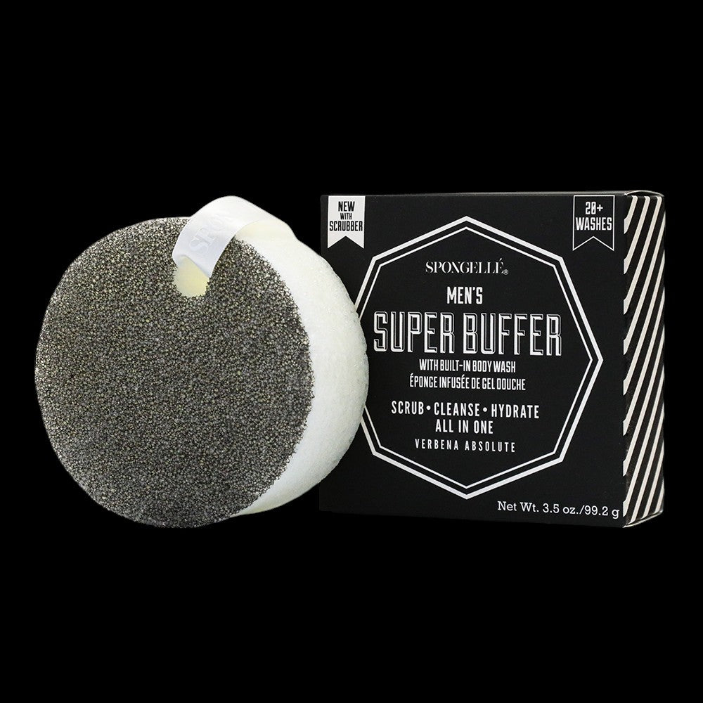 20+ Men's Super Buffer | Black Scrubber by Spongellé
