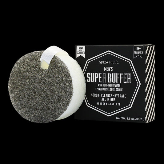 20+ Men's Super Buffer | Black Scrubber by Spongellé