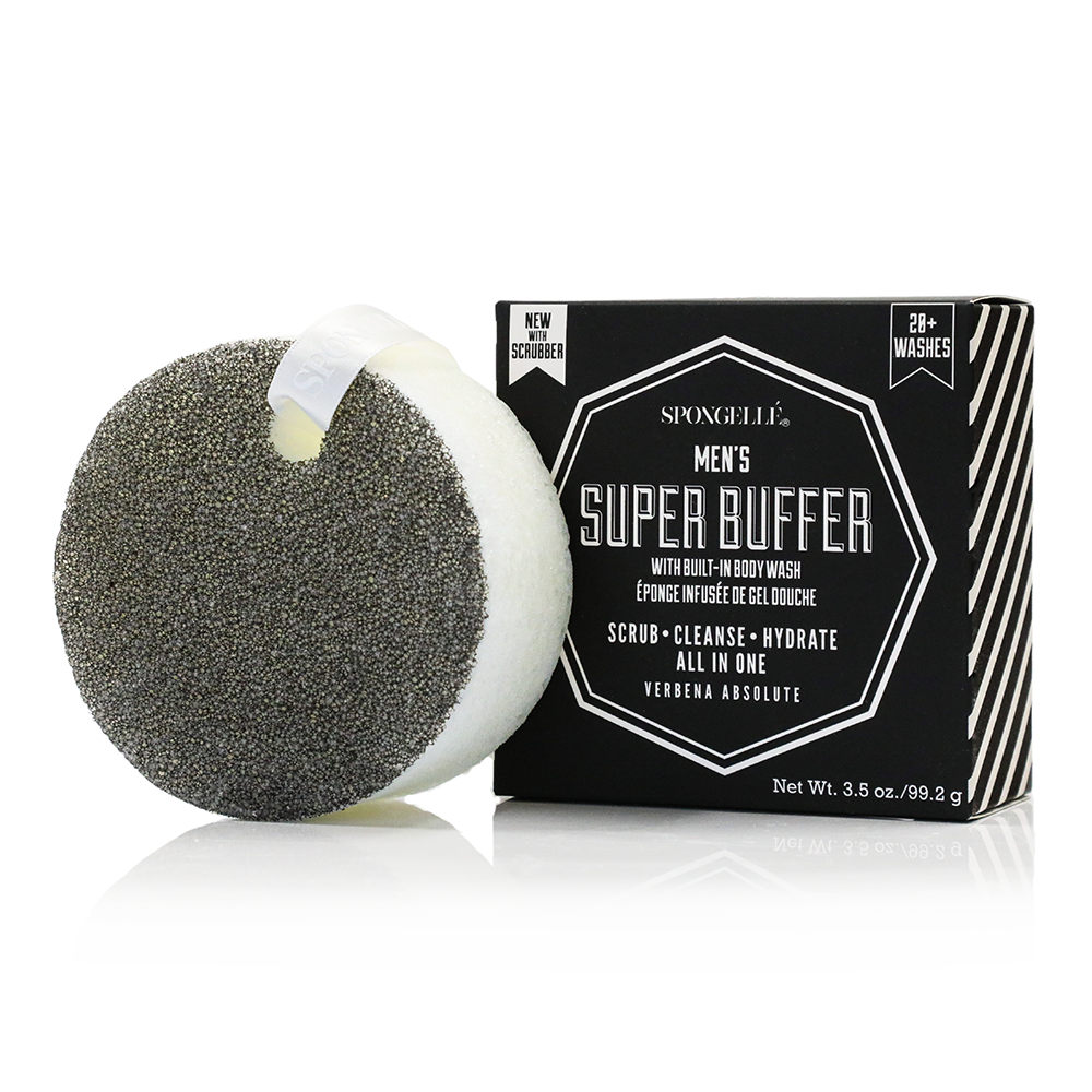 20+ Men's Super Buffer | Black Scrubber by Spongellé