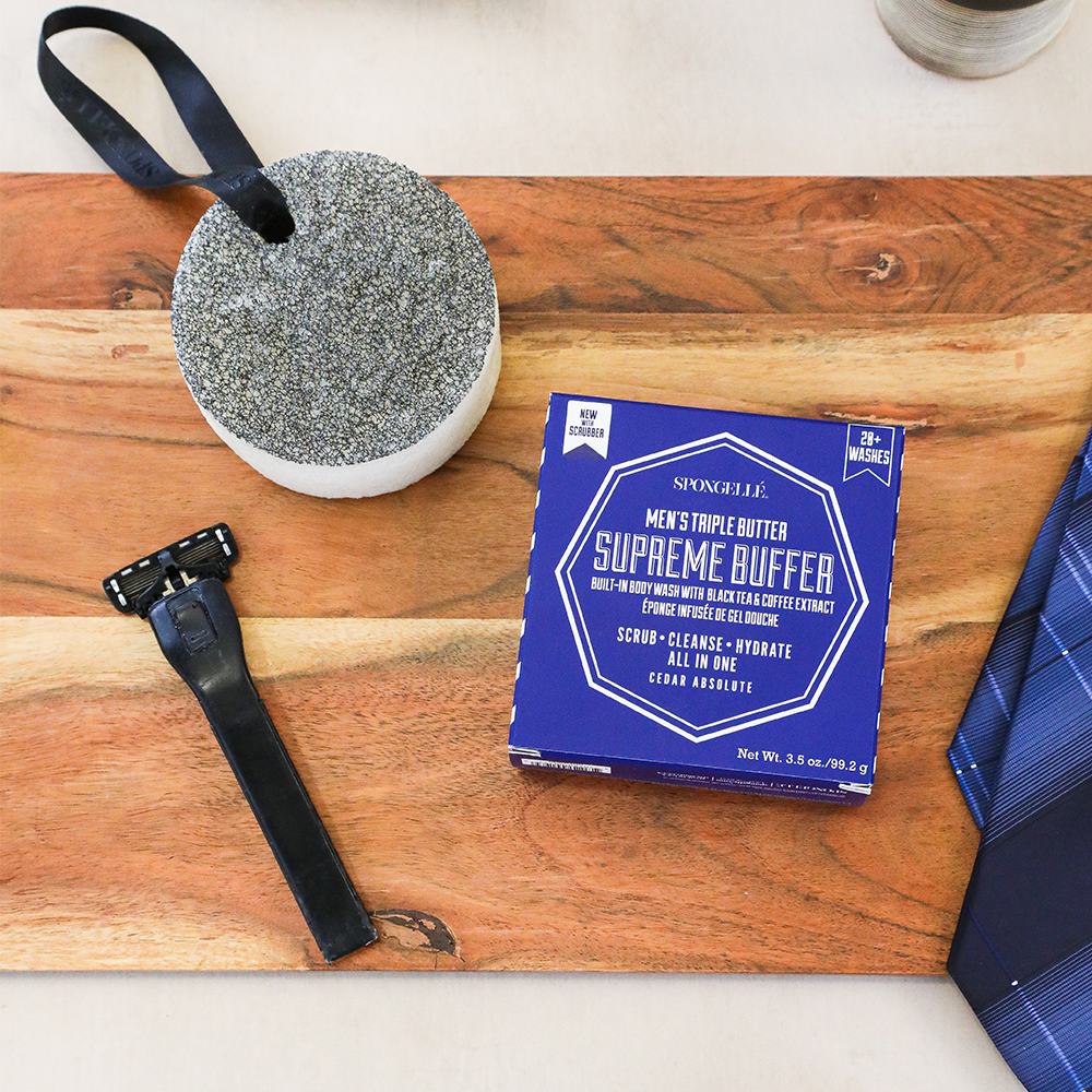 20+ Men's Supreme Buffer | Black Scrubber by Spongellé