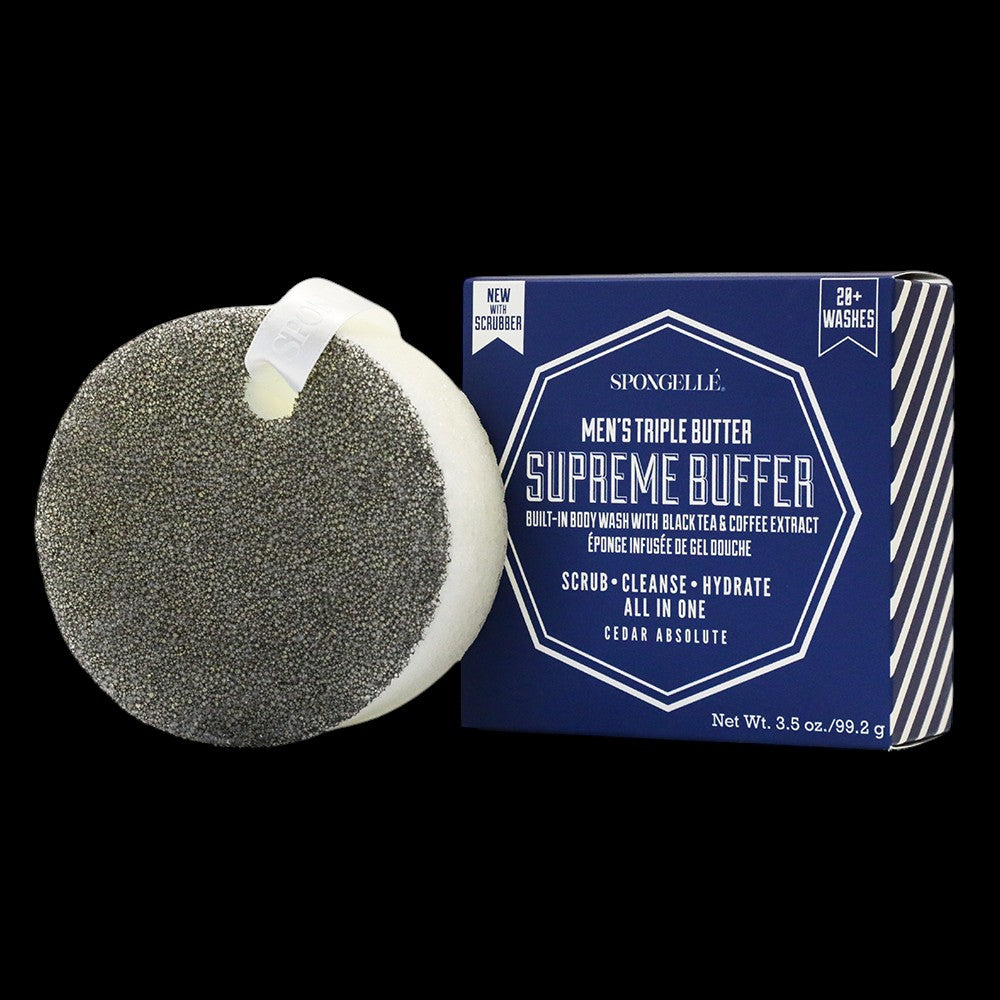 20+ Men's Supreme Buffer | Black Scrubber by Spongellé