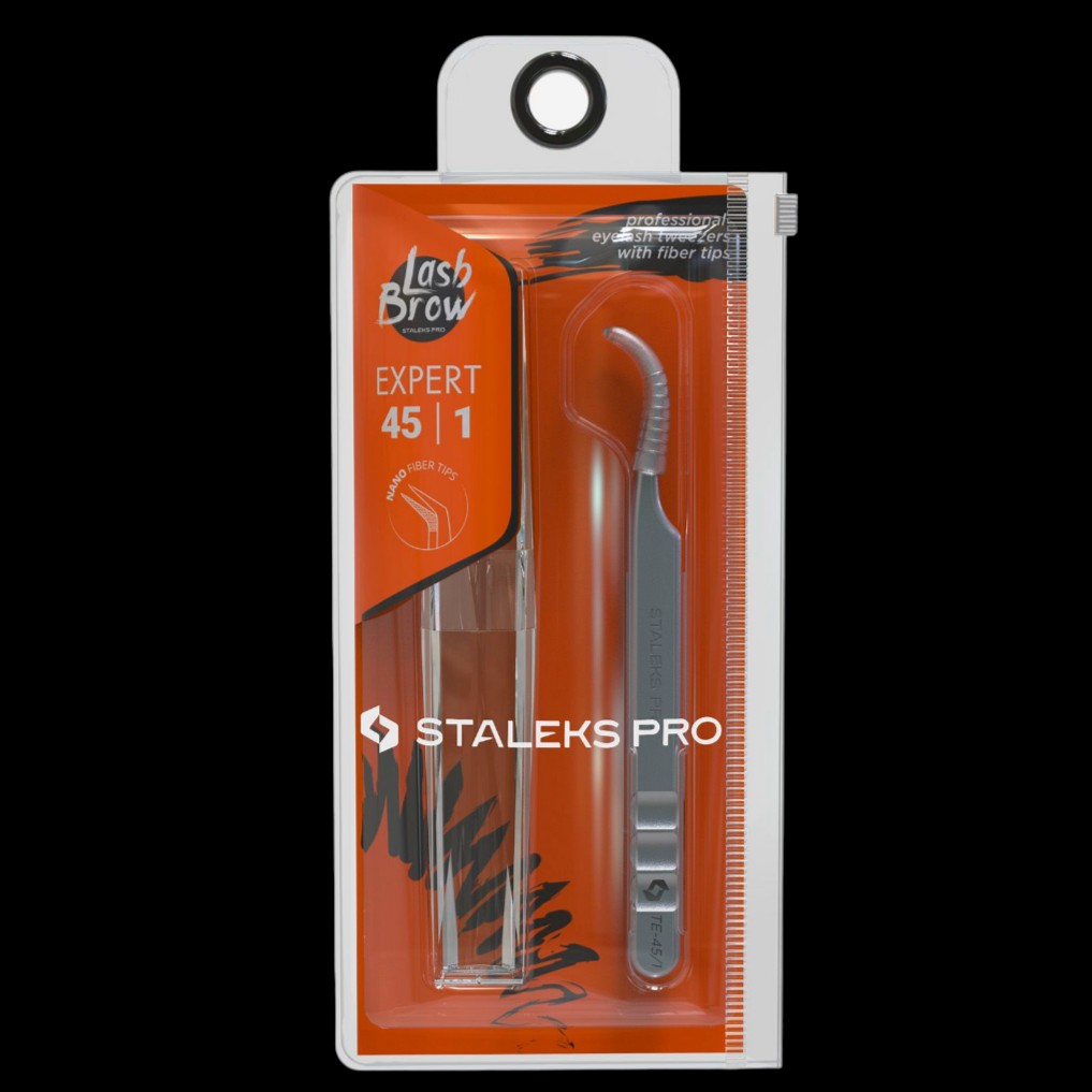 STALEKS PRO EXPERT 45 TYPE 1 PROFESSIONAL EYELASH TWEEZERS CURVED TE-45/1 - STALEKS™ by kvadrat store