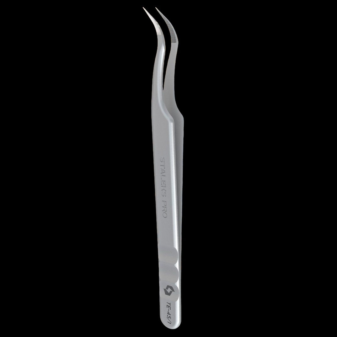 STALEKS PRO EXPERT 45 TYPE 1 PROFESSIONAL EYELASH TWEEZERS CURVED TE-45/1 - STALEKS™ by kvadrat store