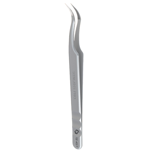 STALEKS PRO EXPERT 45 TYPE 1 PROFESSIONAL EYELASH TWEEZERS CURVED TE-45/1 - STALEKS™