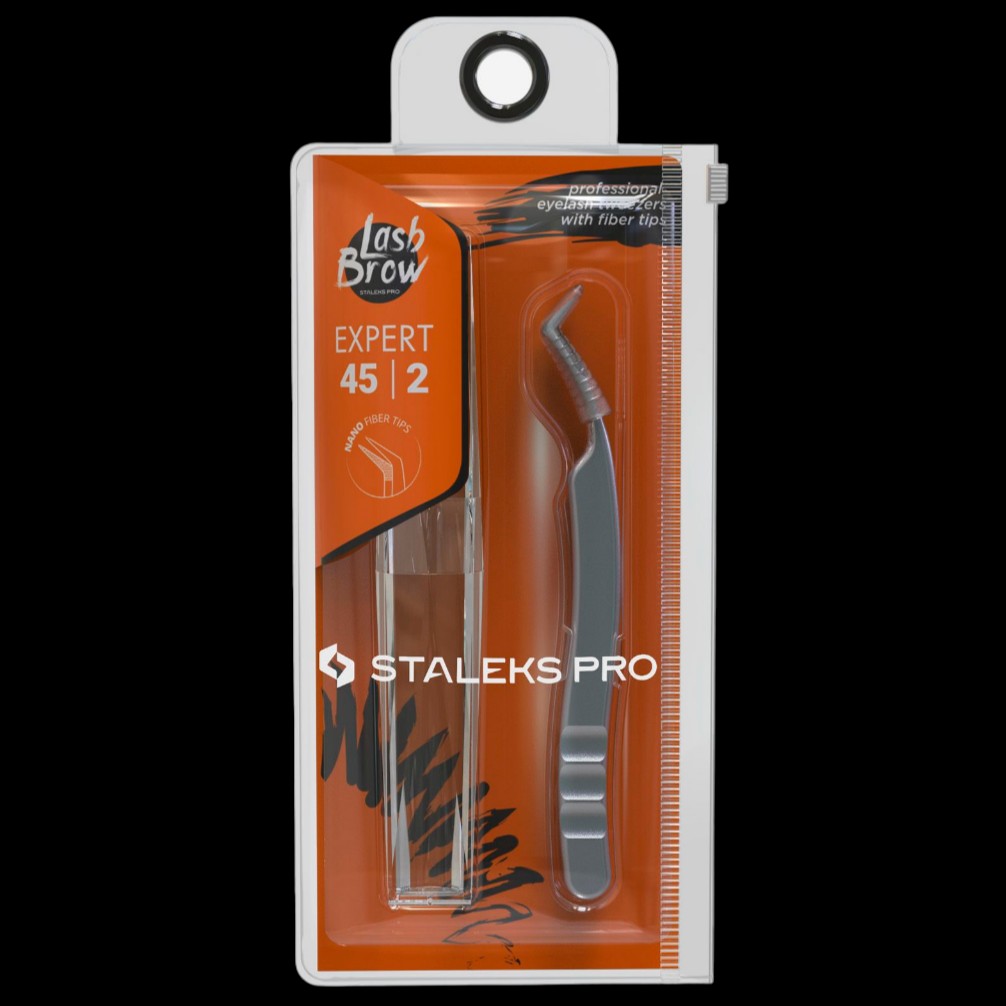 STALEKS PRO EXPERT 45 TYPE 2 PROFESSIONAL EYELASH TWEEZERS L-SHAPED TE-45/2 - STALEKS™ by kvadrat store