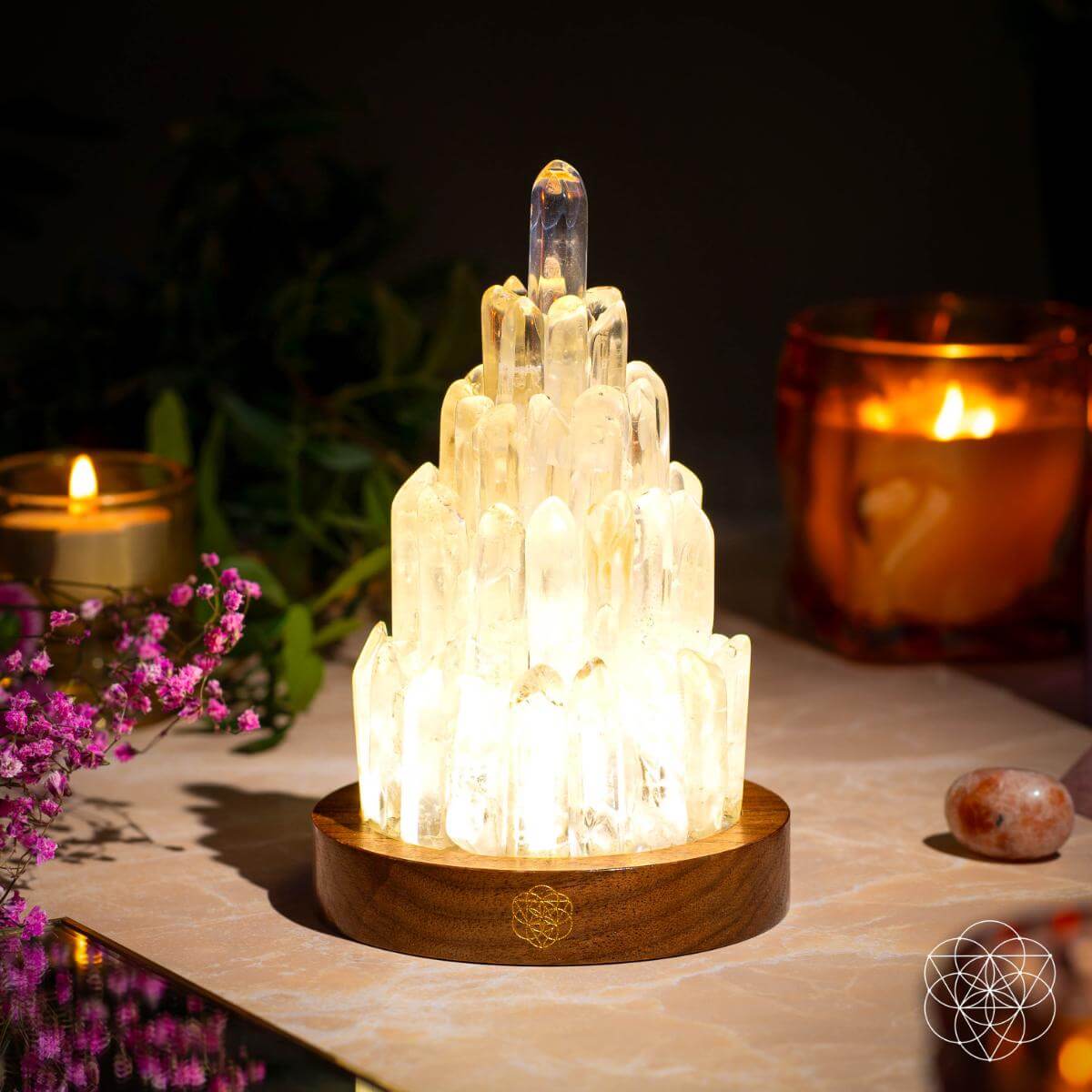 The Clear Quartz Manifestation Tower Lamp by Conscious Items